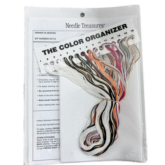 Cross‎ Stitch kit, Needle Treasures Counted Dinner Is Served Cats Waiters NEW - Picture 2 of 2